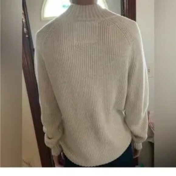 American eagle cable knit beige classic pullover men's sweater thick soft cotton - Picture 7 of 9